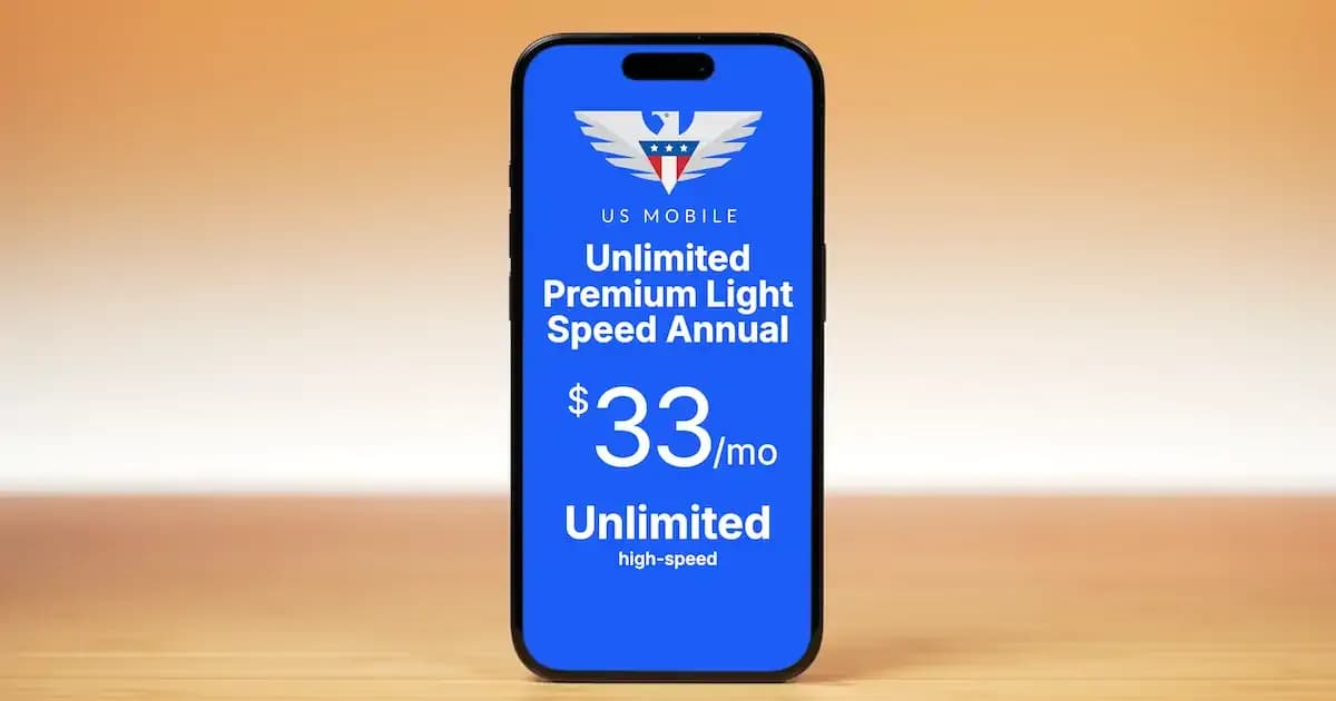 US Mobile Unlimited Premium Light Speed Annual