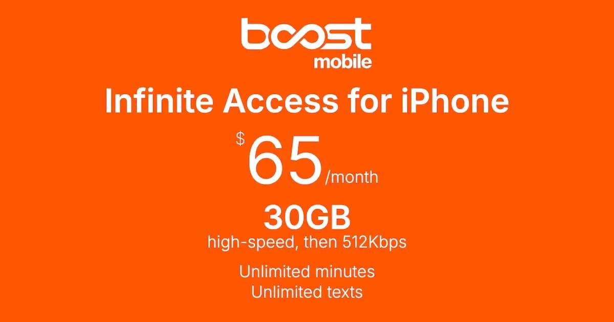 Boost Mobile Infinite Access for iPhone